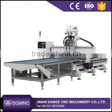 Auto unloading system Particle board cabinet furniture cutting cnc router in furniture production line