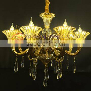 Wholesale Amber crystal chandelier lamp popular in middle east market