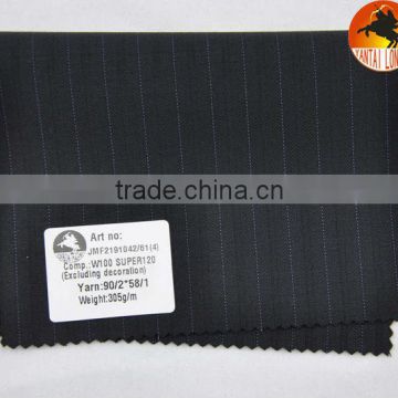 Super120's stripe wool fabric for men's suits and jackets