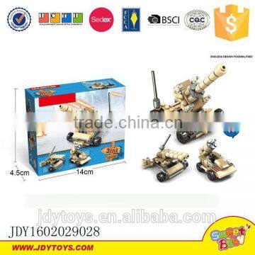 Building block platic tank 3 in 1 toy brick military toys changeable 3 style tank