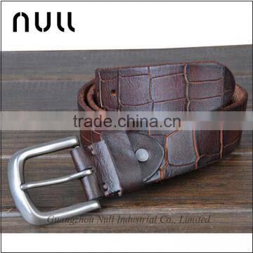Men's Quality and Handsome Wholesale Leather Blacks Crocodile Leather Belt photo-3