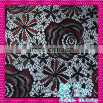 China factory hot Knitted Technics White Lace Fabric