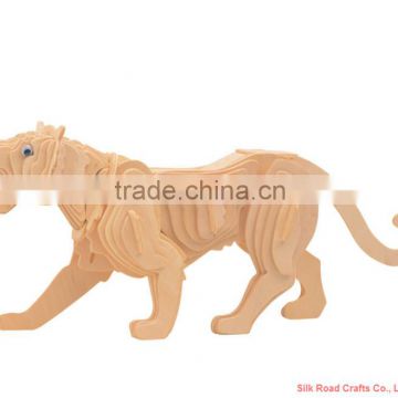 3d puzzle of wooden tiger