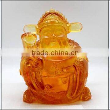 fortune buddha statue liuli colored glaze religious cultural gift decoration