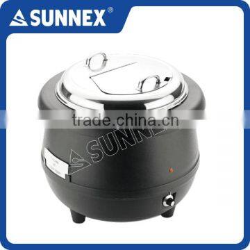 SUNNEX Low Price Stylish Black Polypropylene Body Aluminum Water Jacket Buffet Service 10Ltr. Electric Soup Kettle