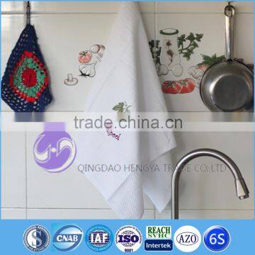 embroidered white 100% cotton waffle dish towels