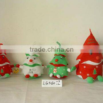 3-colour lovely promotional customized stuffed plush christmas snowman toy with embroidered christmas logo