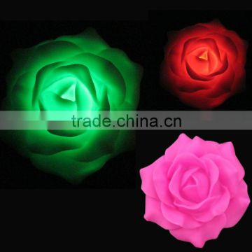 new type outdoor artificial plastic led flashing floating flowers with one CR2450 battery inside