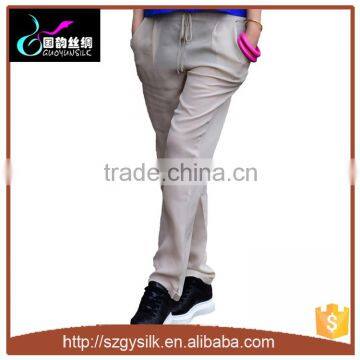 OEM Service Women's Casual Pants 100% Silk Trousers