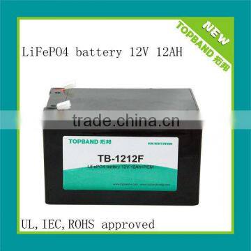 12v 12Ah LiFePO4 Battery Pack for Solar power