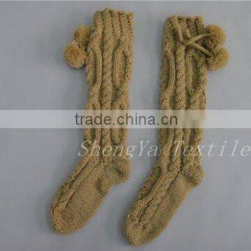 hand knitted indoor floor long sock