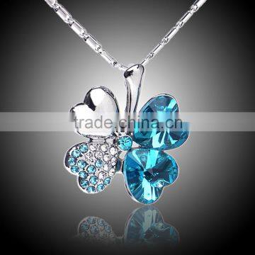 new model saudi gold stone Four Leaf Clover necklace chain