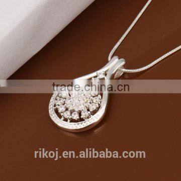 Wholesale 925 sterling silver cubic zirconia monogram necklace