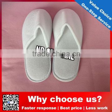 white simple bedroom disposable slippers hotel/ cut velvet slippers