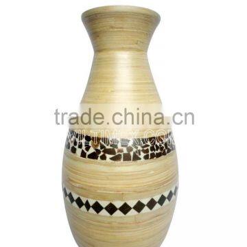 Bamboo vase with 100% natural bamboo, coconut material