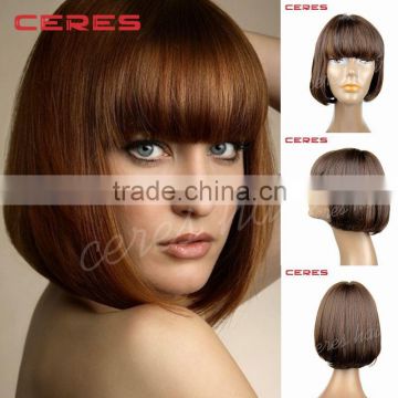 wholesale high temperature fiber synthetic wig with bangs top quality futra fiber bob wig