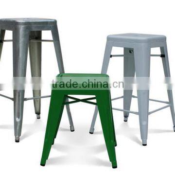 Vintage Industrial Stripped and Polished Meta French Style Cafe Bar Stool photo-2