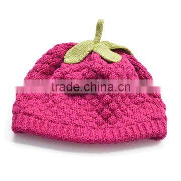 Female wholesale high end fancy flower baby crochet beanie hat