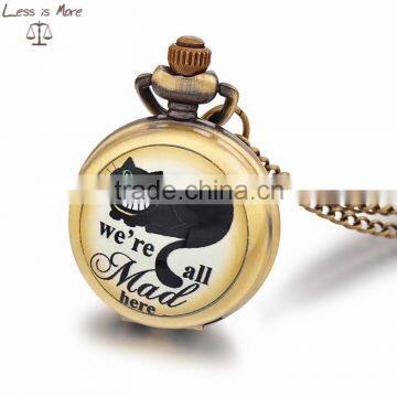 Cartoon animal necklace watch cute kids pocket watch