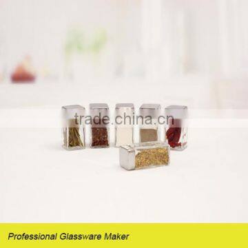 new design 6pcs spice jar with metal lid