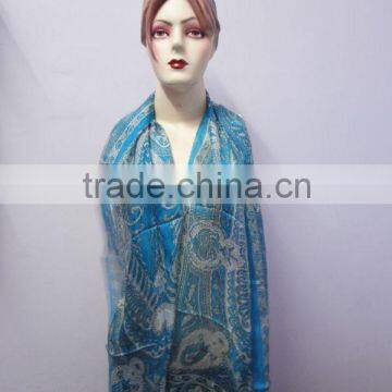 Indian Printed Silk Scarf Woman Neck wear Scarves Rayon Fabric Scarf