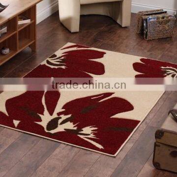 Red apricot water painting handtufted carpet for luxury house living room carpet