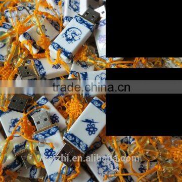 China Ceramic USB Flash Drive Blue and White Porcelain USB Disk photo-4