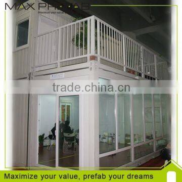 2 storey Luxury prefab movable Glass Container House for sale