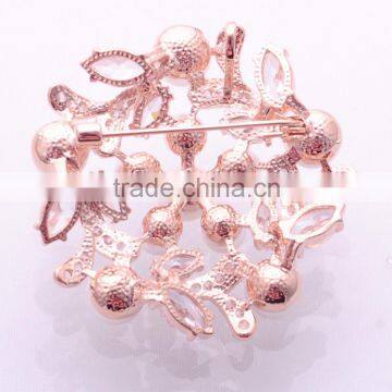 >>> Import Women European Mother's Day Jewelry Zircon Gold&Silver Plated With Hot Sale Pearl Scarf Lapel Pin Brooch/ photo-2