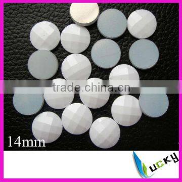 14mm hot fix epoxy faceted epoxy opaque white color