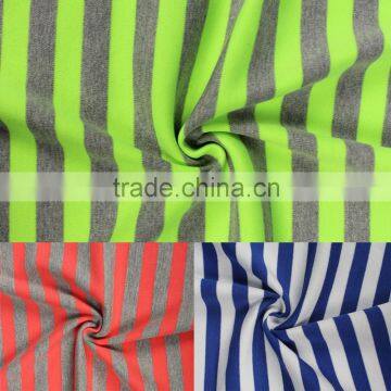95% Cotton 5% Double-sided Spandex Stripe Jersey Knit Fabric photo-3