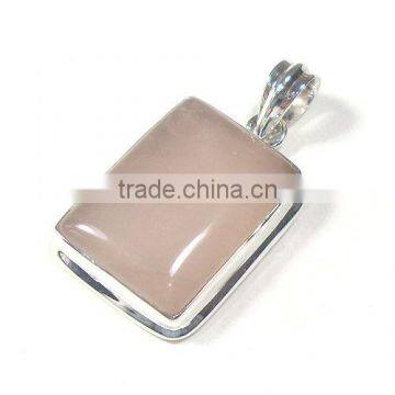 Rose quartz pendant 925 silver jewellery pink stone pendant handmade jewelry Fashion pendant