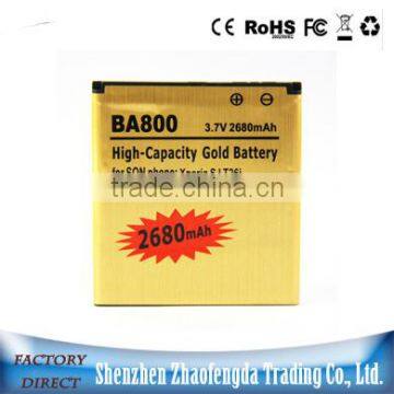 OEM Rechargeable 3.7V 2680mA BA800 Gold Battery for SONY LT25 Cell phone BA800 battery