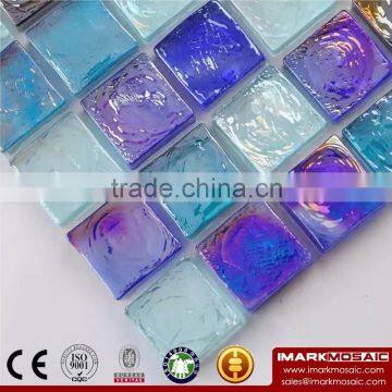 IMARK Iridescent Mixed Color Square Glass Recycle Glass Mosaic Swimming Pool Tiles