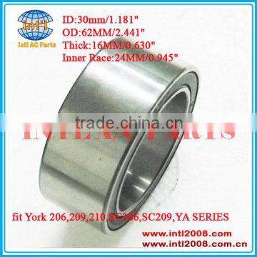 auto ac clutch pulley Bearing for York 206 209 210 SC206 SC209 YA series 6in/7in size OD/ID/Thick: 62/30/16 mm