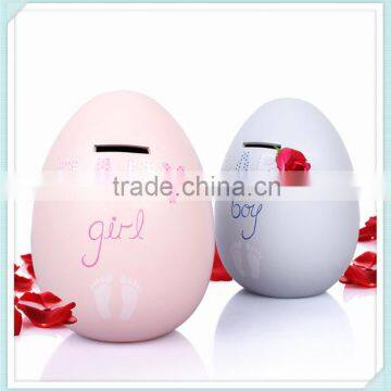 ceramic saving box with egg shape coin bank