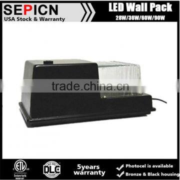 Outdoor Hotel Lighting LED Wall Pack DLC Mini LED Wall Pack Light with Photocell