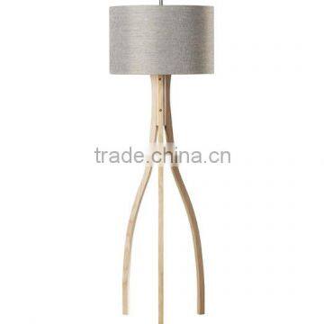 2017 hotel decorative wooden tripod floor lamp 3 legs with linen shade good for inn decor high end tripod standing lamp
