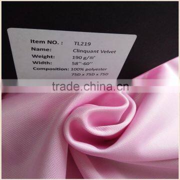 100%polyester no mat no shine tricot brushed clinquant velvet fabric