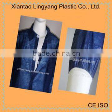 disposable blue polypropylene lab coat