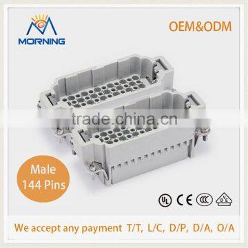 HDD-144, A Full Set Weidmuller Crimp Terminal Copper Alloy Side Entry 144 Pins Waterproof Heavy Duty Industrial Connector photo-2