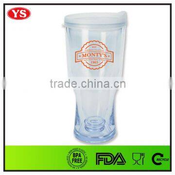 BPA Free 14 oz plastic beer cup with lid