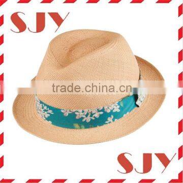 Solid Band Summer Cheap Straw Promotional Fedora Hat photo-2