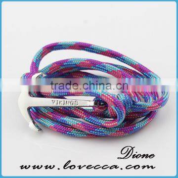 High Quality Colorful Leather Anchor Bracelet for Jewelry