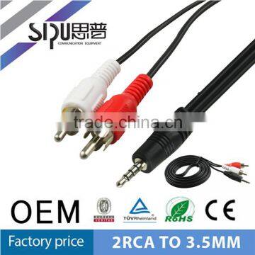 SIPU 3.5mm to 2Rca av cable best price audio video cable wholesale xx japan hd cable supplier