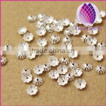 925 sterling silver Flower Bead Caps Bead Jewelry Findings 3mm