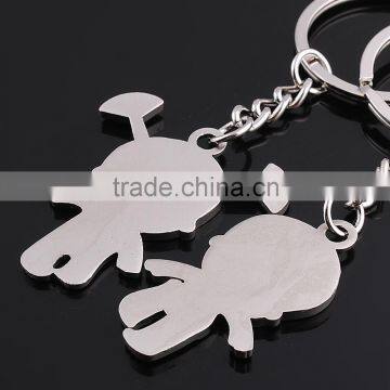 Fashion lover metal keychain