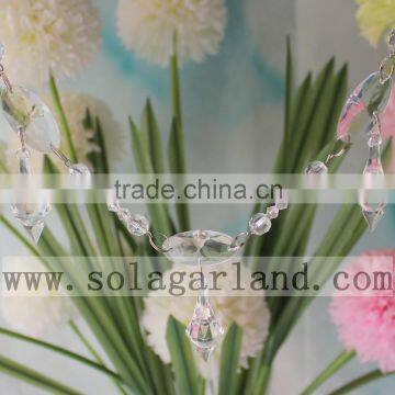 Hot Selling Acrylic Crystal Transparent Christmas Tree Bead Garland For Wedding & Festival Party Decoration