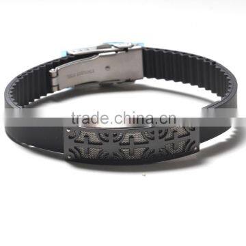 Latest elegant stainless steel rubber bangle