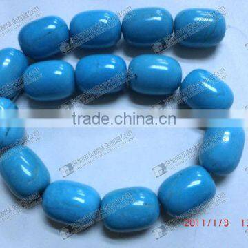 wholesale Blue stabilized turquoise barrel shaped beads 20x25mm